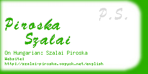 piroska szalai business card